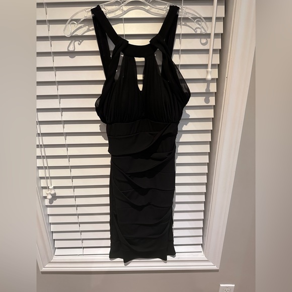 Le chateau Rushed Mini Sexy Dress in Black - Picture 3 of 5